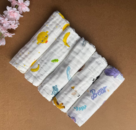 Baby Burp Cloth Combo (5pcs) Assorted