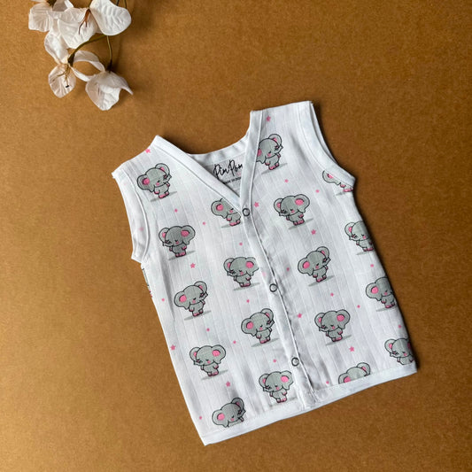 Premium Muslin Baby Jabla - Dancing Elephants