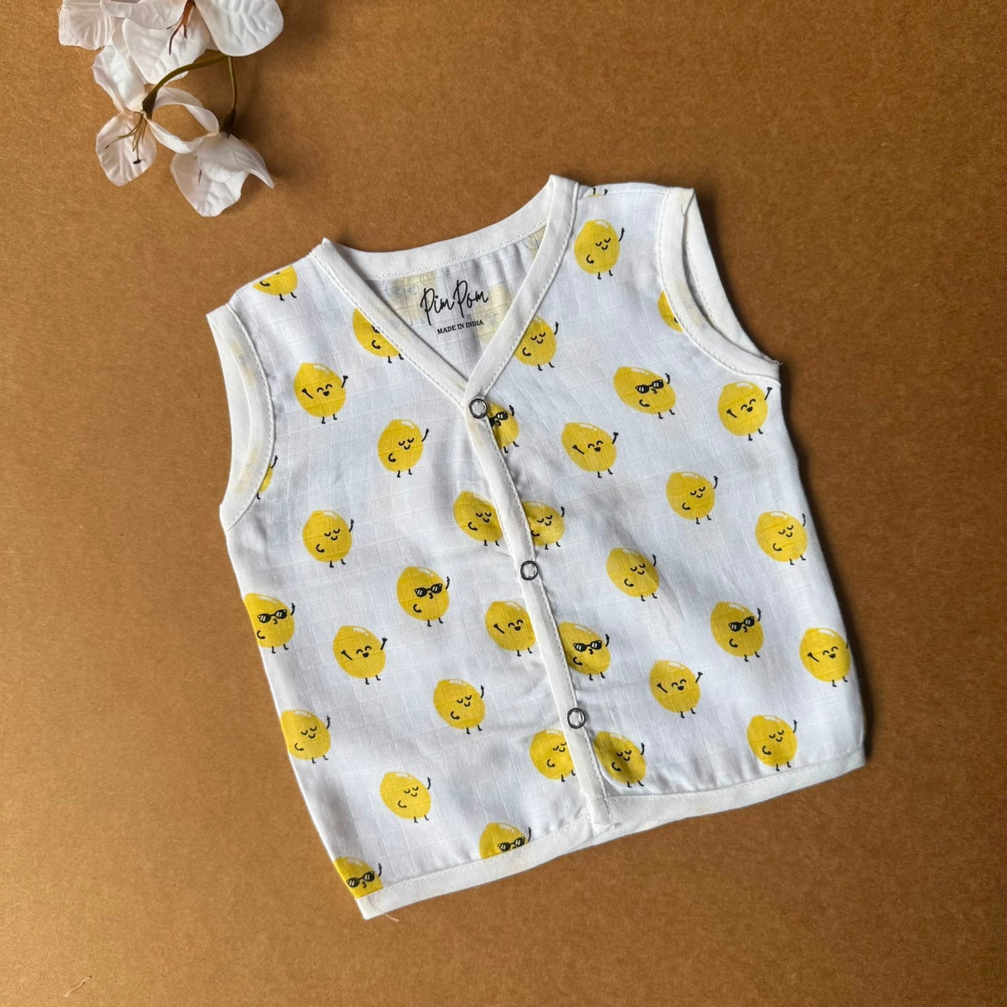 Premium Muslin Baby Jabla -  Smiley Faces
