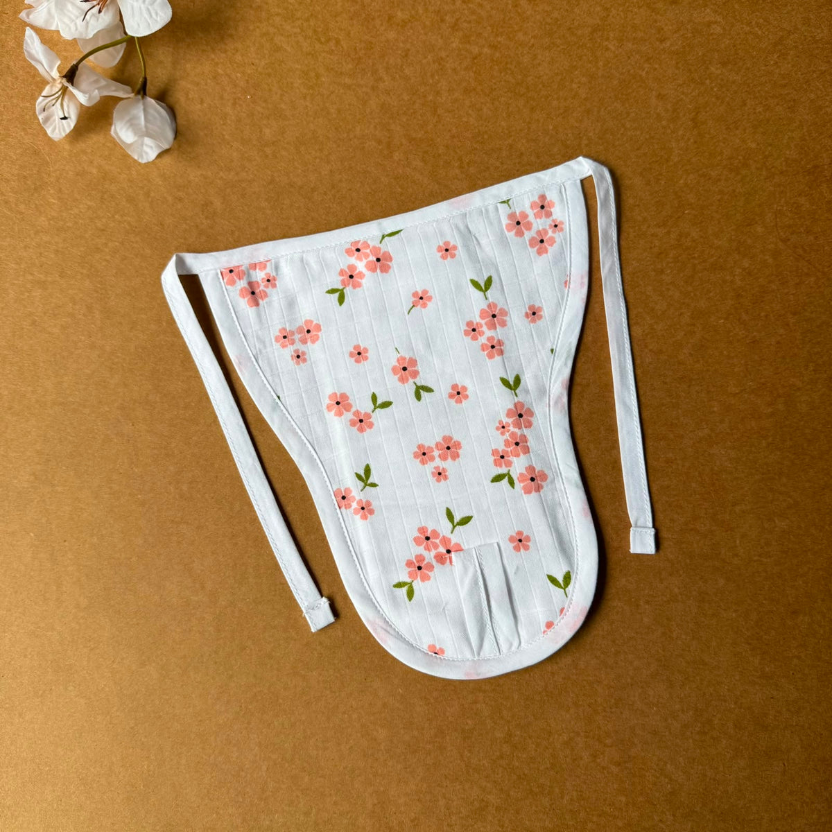 Premium Muslin Baby Nappy - Peach Flowers