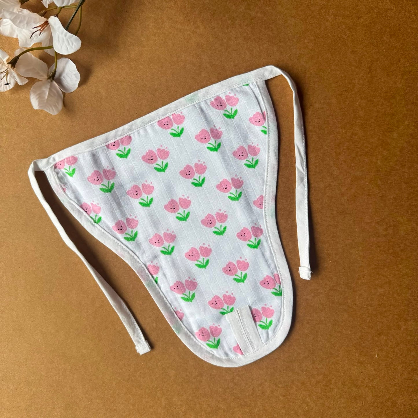 Premium Muslin Baby Nappy -  Pink Flowers