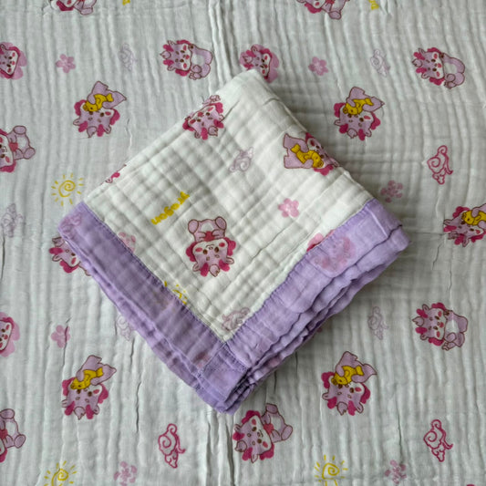 Muslin Blanket 6 Layer - Purple Unicorn