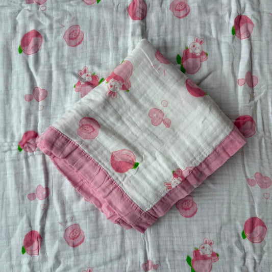 Muslin Blanket 6 Layer - Pink Fruit