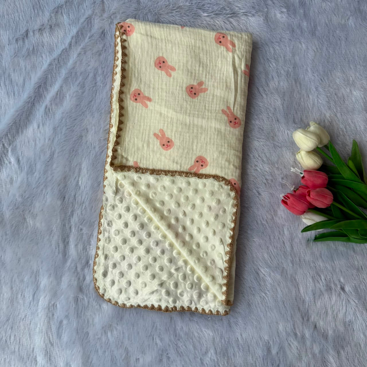 Muslin Bubble Blanket - Bunny Face