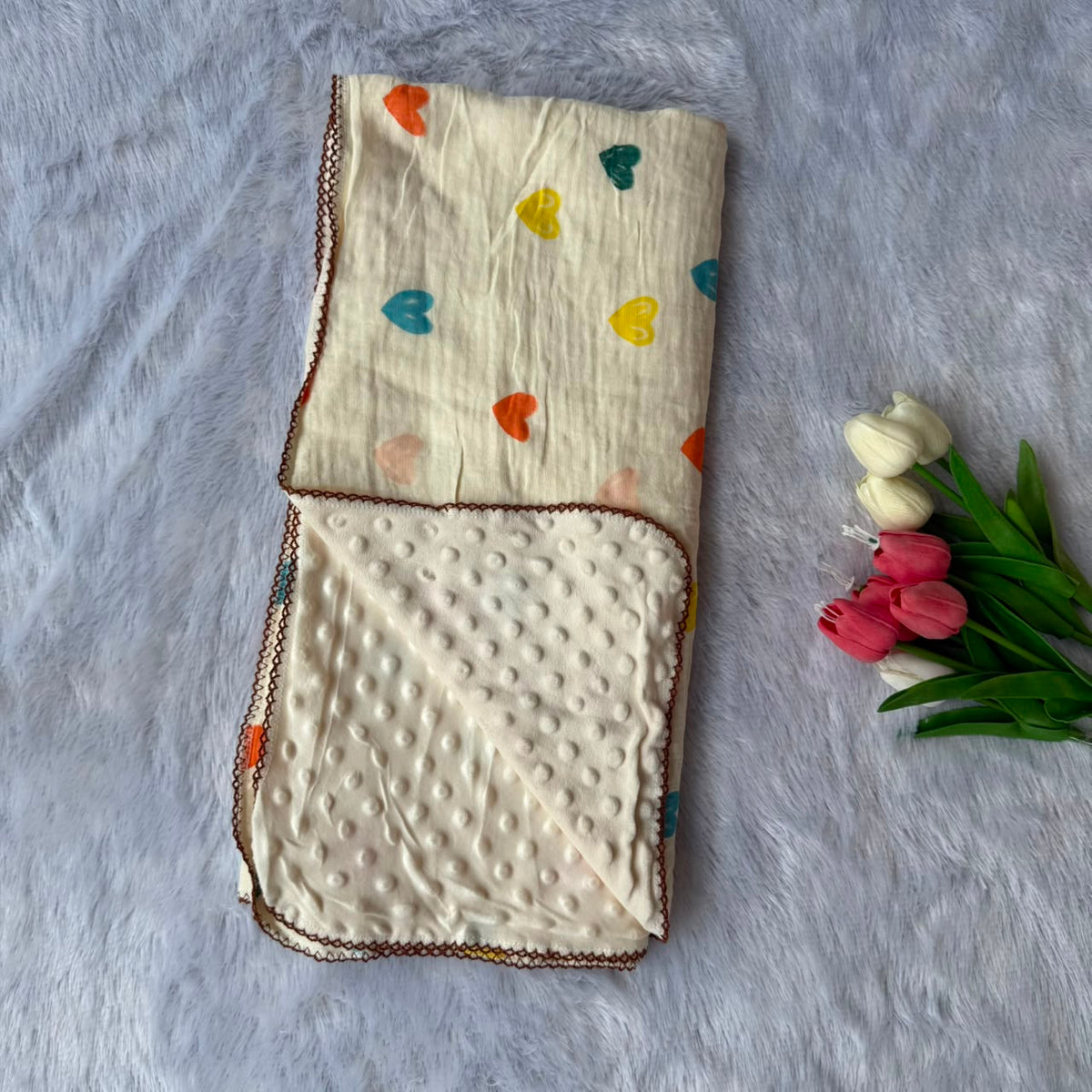 Muslin Bubble Blanket -Hearts