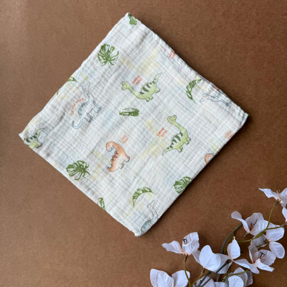 Premium double layer crinkled swaddle - Dino