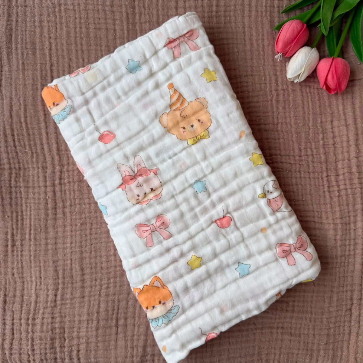 Muslin 6 Layer Bath Towels - Bow Tie