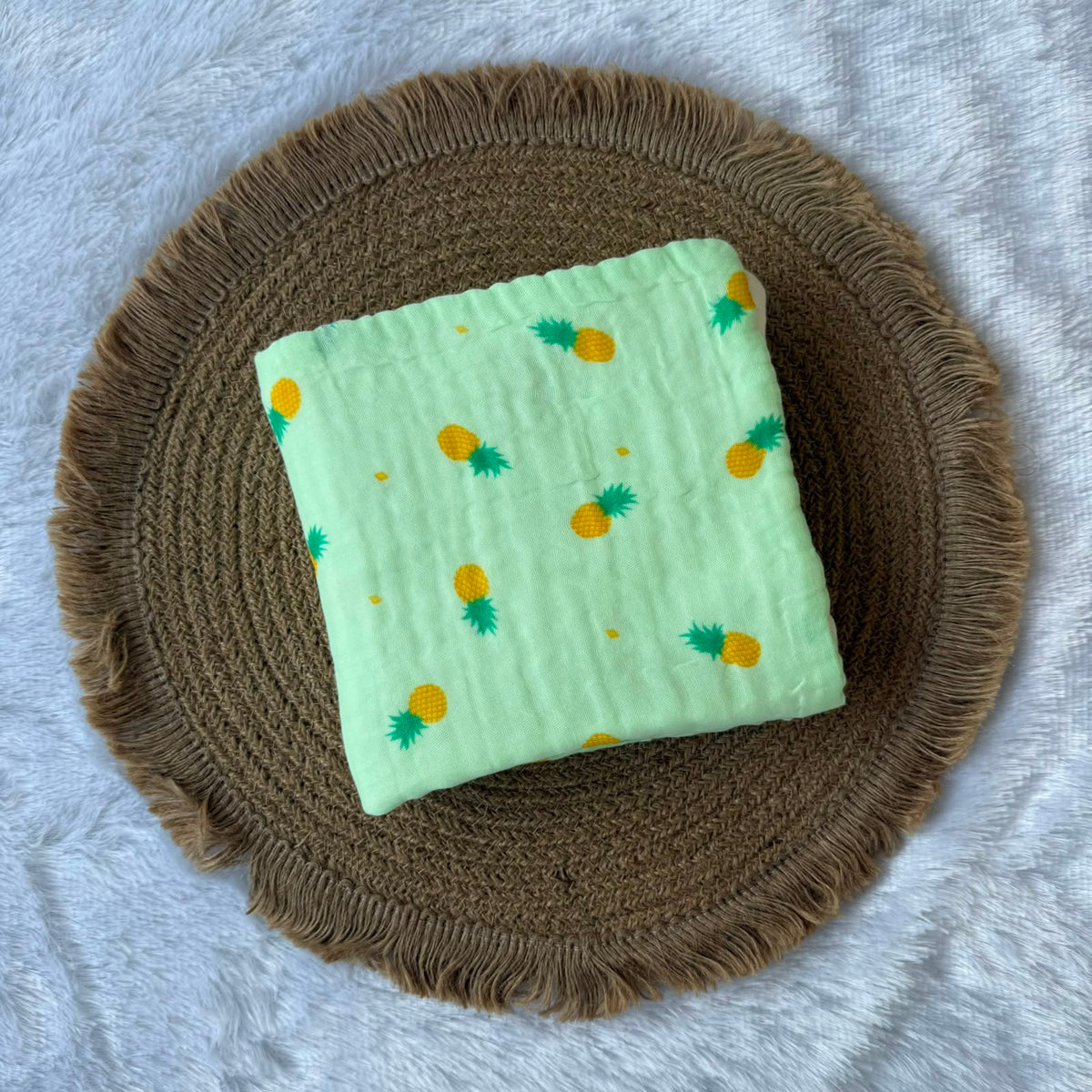Muslin 6 Layer Bath Towels - Green Pineapple