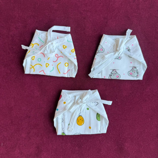 Premium Muslin Baby Nappy Combo (3 pcs) (Assorted)