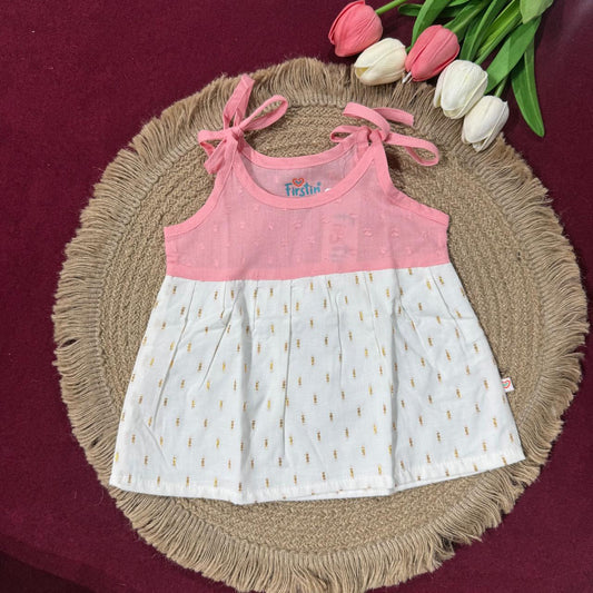 Ethnic Baby Knot Frock - Baby Pink