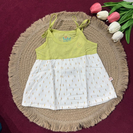 Ethnic Baby Knot Frock - Leaf Green