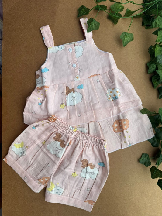Muslin Girl Baby Sets - Peach