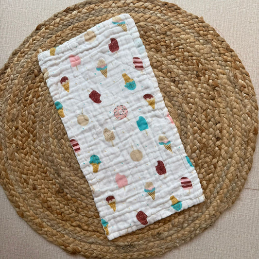 Baby Burp Cloth - 6 layer Muslin - Icr cream