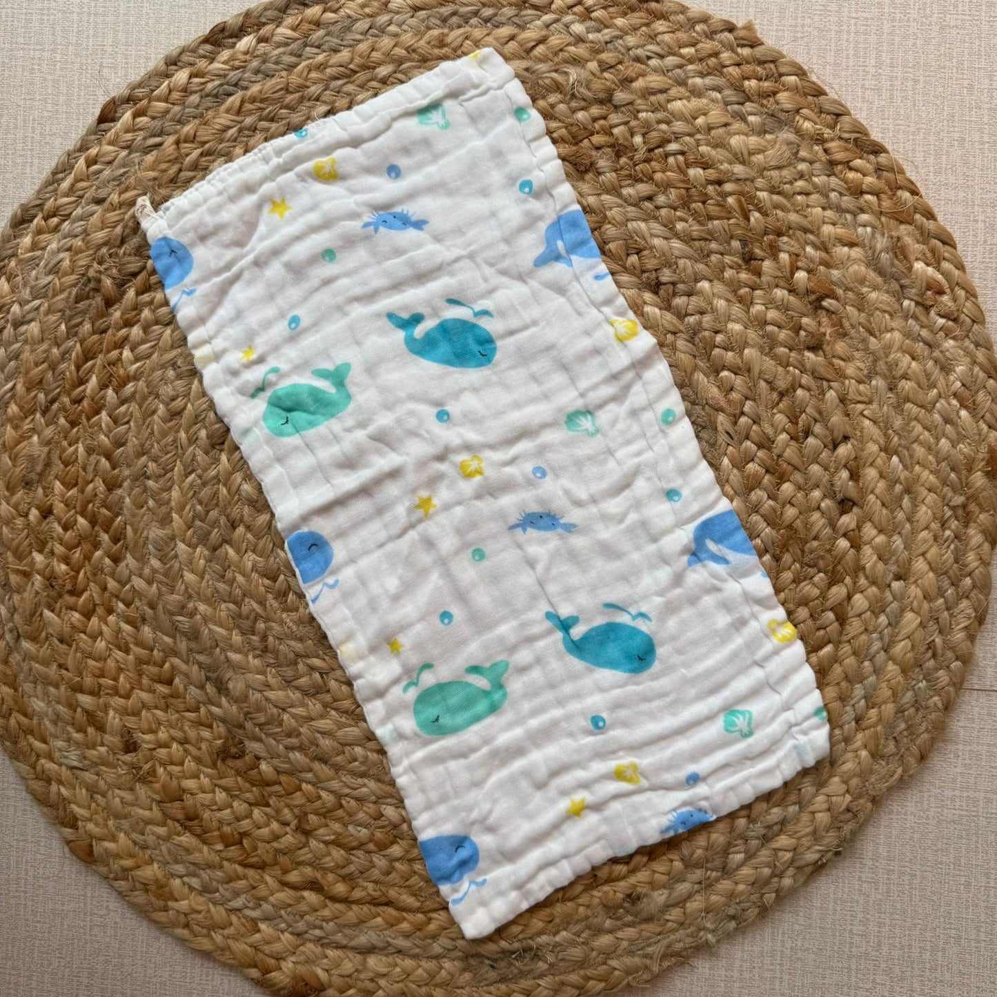 Baby Burp Cloth - 6 layer Muslin - Fishes