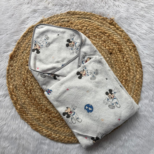 Hooded Towel - Grey  Mickey