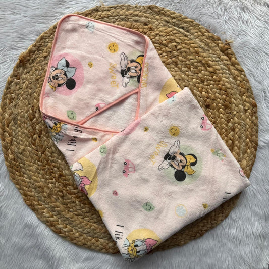 Hooded Towel - Pink  Mickey