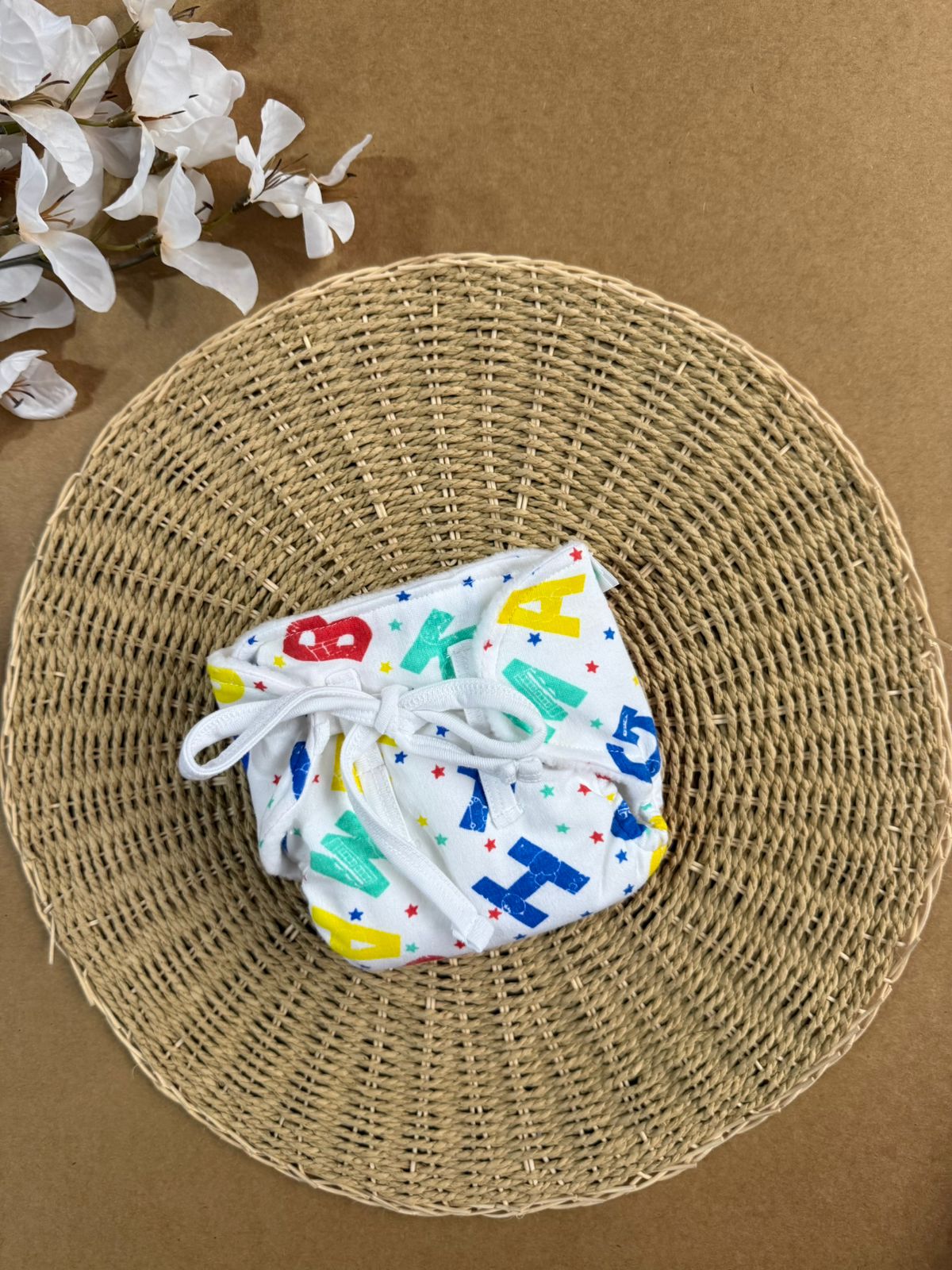 Muslin Baby Nappy - Letters
