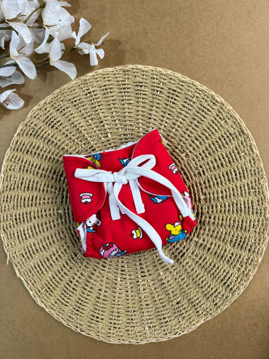 Muslin Baby Nappy - Red Hello kitty