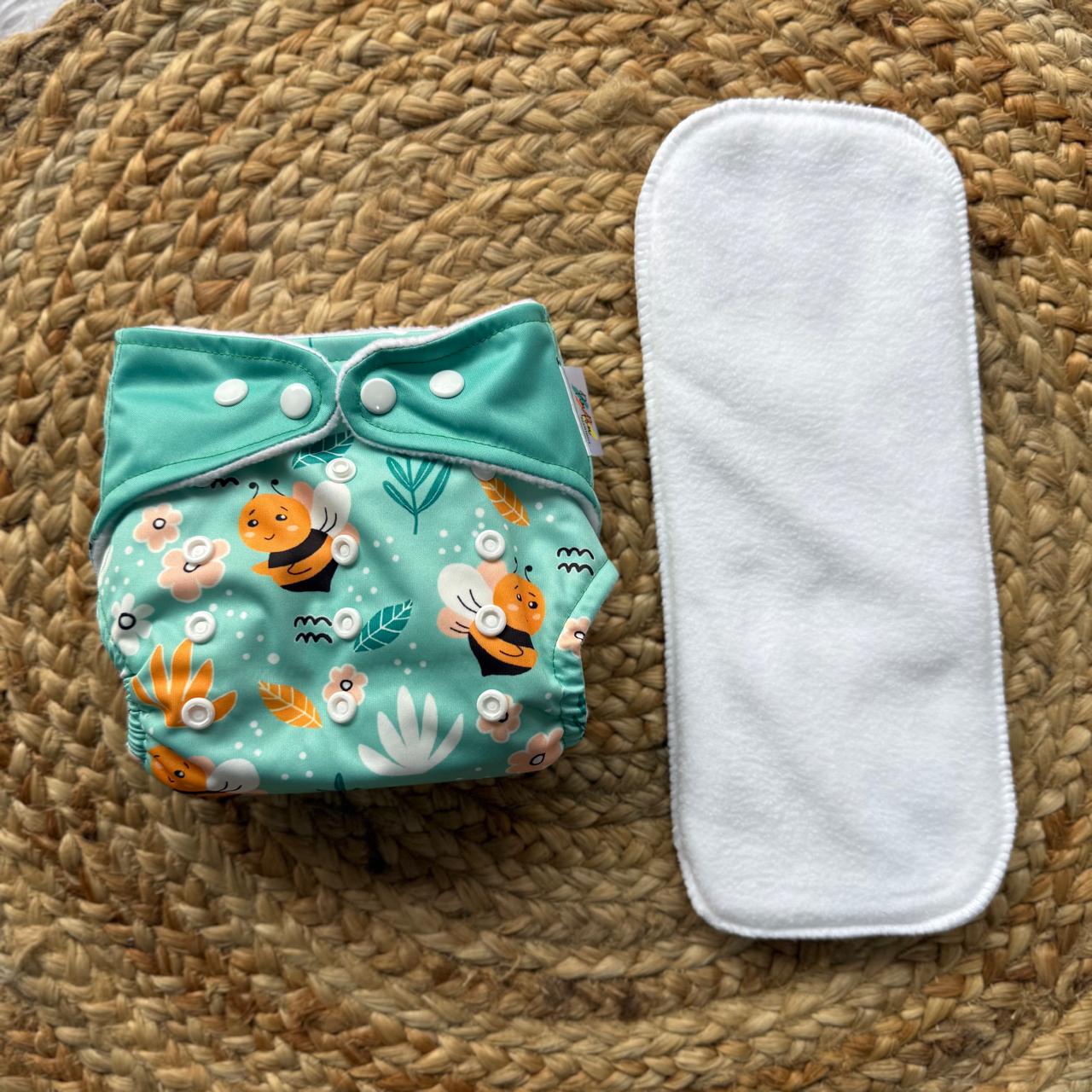 OneFit Free Size Cloth Diapers - Busy Bee