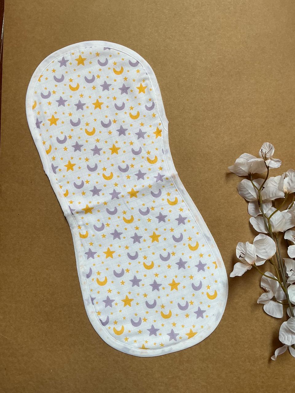 Baby Burp Cloth - 6 layer Muslin - Star and Moon