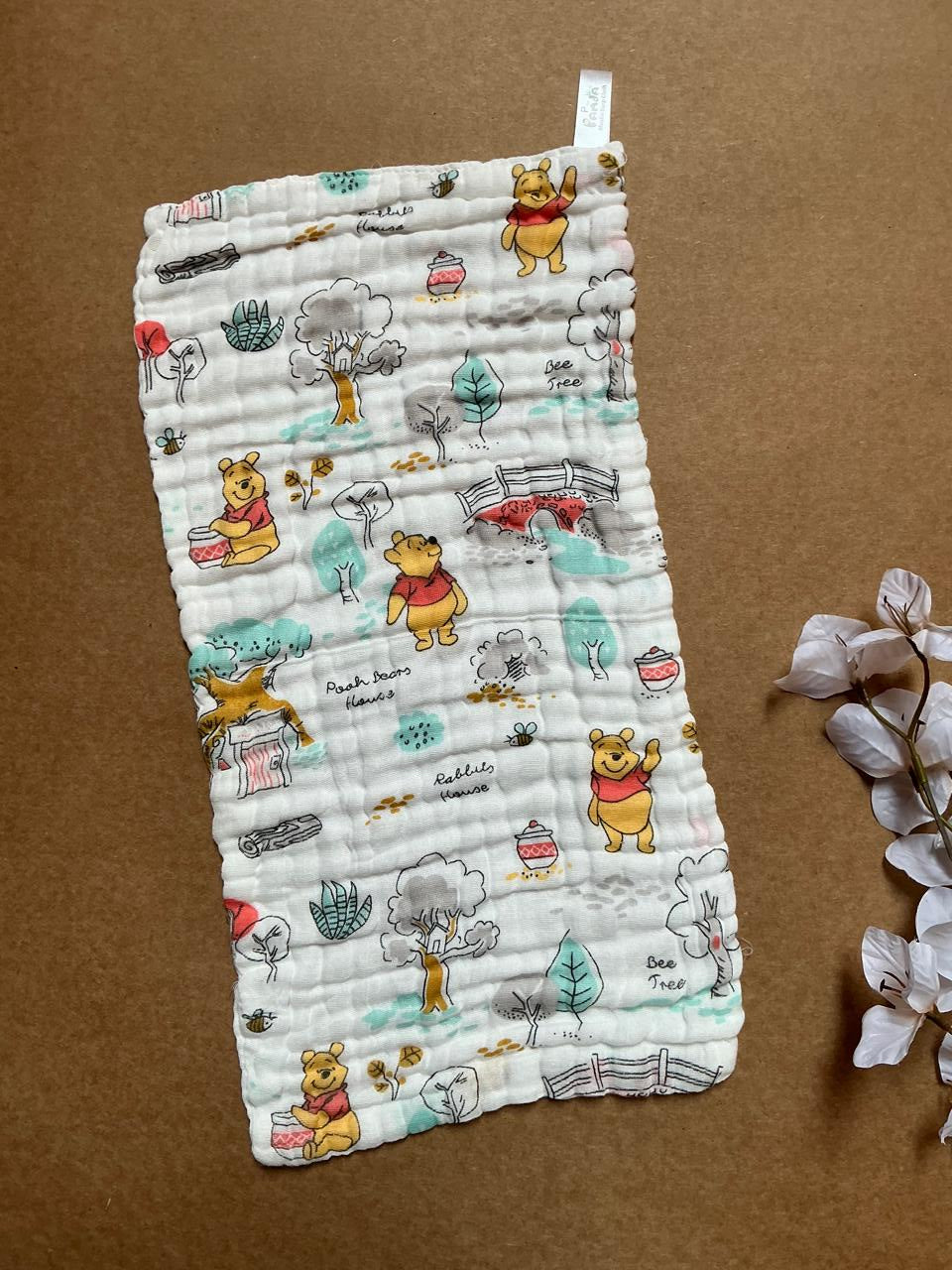 Baby Burp Cloth - 6 layer Muslin - Winnie The Pooh