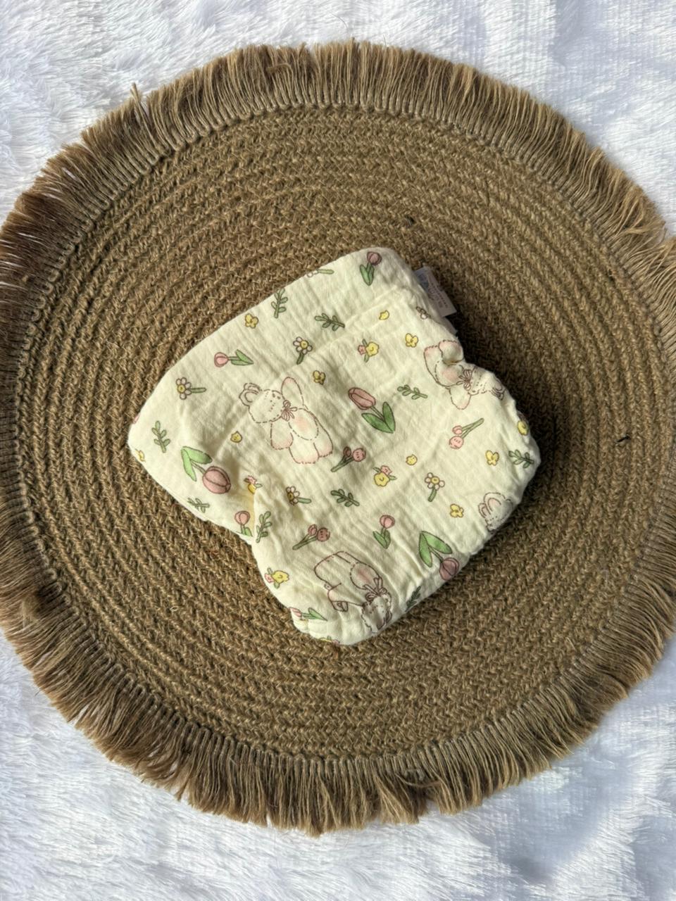 Premium Multi Layer Muslin Velcro Baby Nappy - Mini Flowers