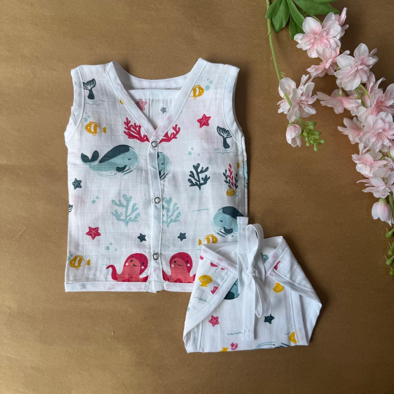 Premium Muslin Baby Jabla & Nappy Matching Sets (10 pcs)