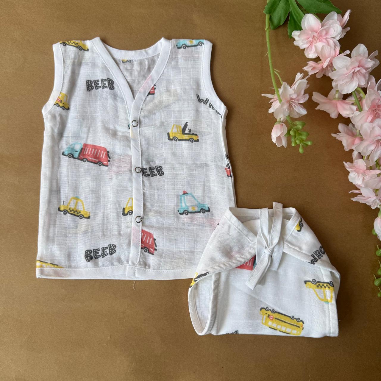 Premium Muslin Baby Jabla & Nappy Matching Sets (10 pcs) - Combo 2