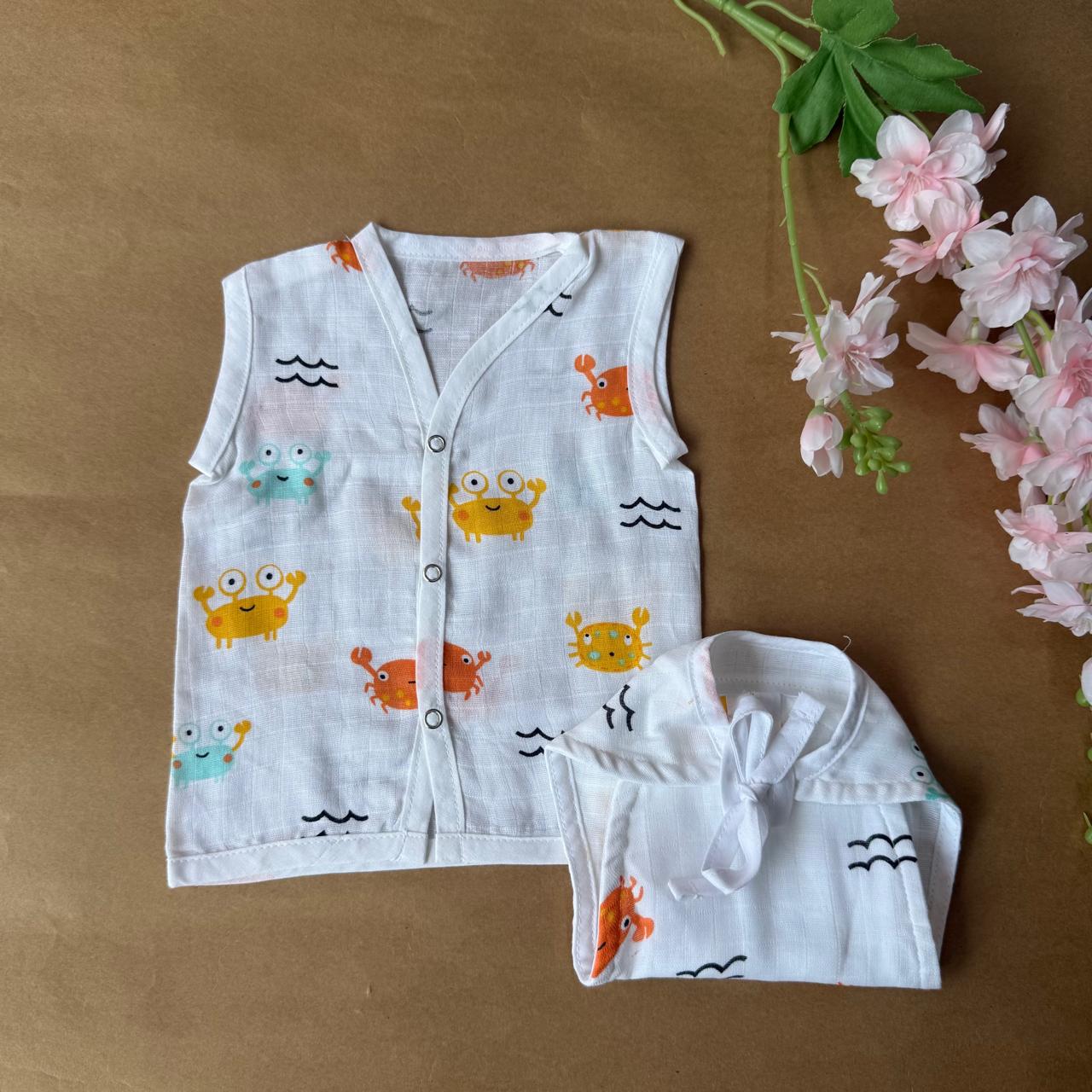 Premium Muslin Baby Jabla & Nappy Matching Sets (10 pcs) - Combo 2