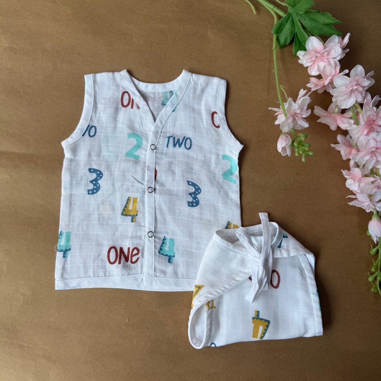 Premium Muslin Baby Jabla & Nappy Matching Sets (10 pcs) - Combo 2