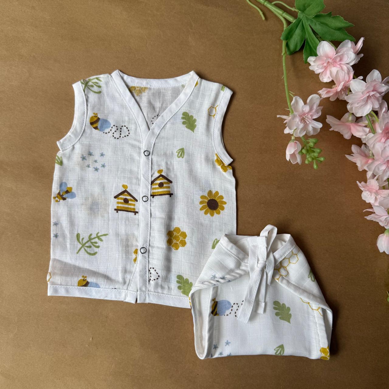 Premium Muslin Baby Jabla & Nappy Matching Sets (10 pcs) - Combo 2