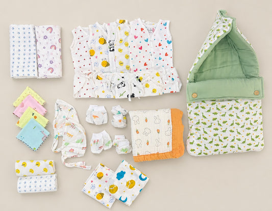 First Touch of Love – All in one Muslin Essentials Kit (Assorted)