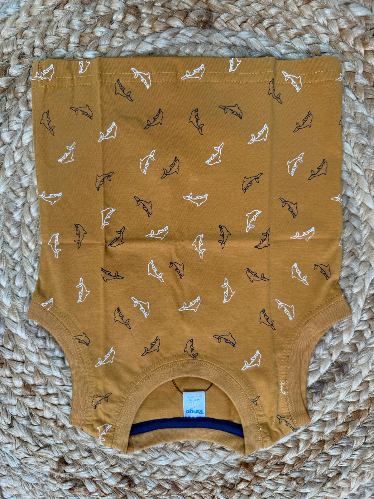 Baby Boy Vest - Mustard Dolphin