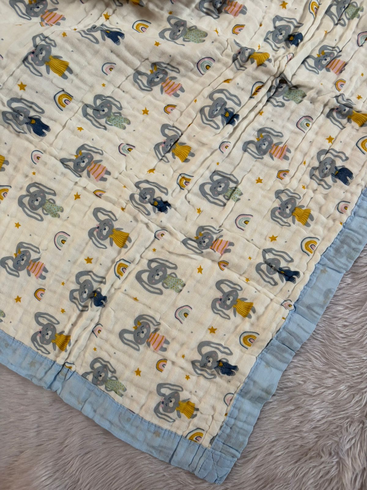 Muslin Blanket 6 Layer - Bunny Rabbit