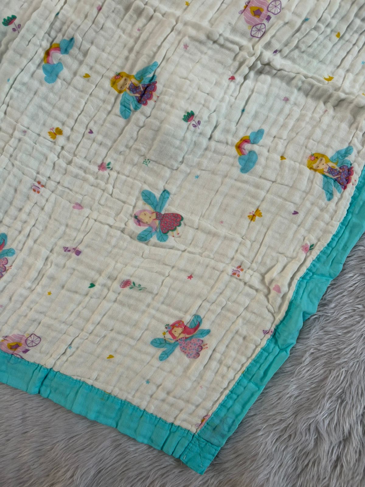 Muslin Blanket 6 Layer - Girl Butterfly