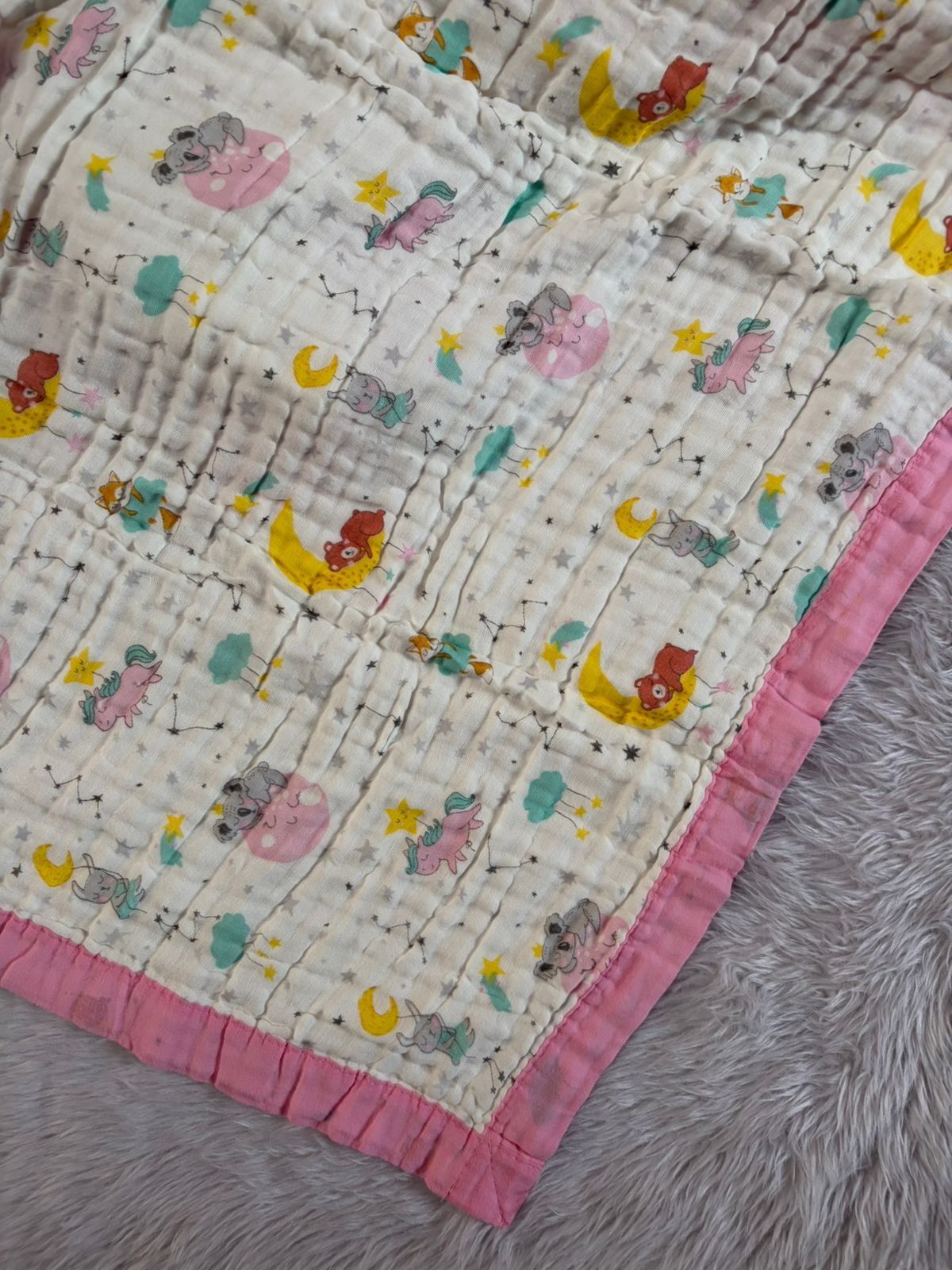 Muslin Blanket 6 Layer - Moon Bear