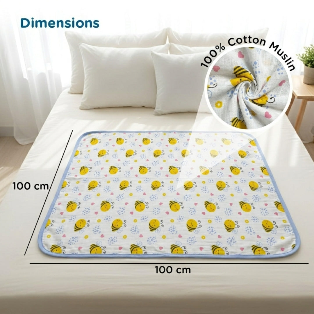 Premium 100% Muslin Baby Blanket – 5-in-1 Multi-Use Essential for Newborns - Honeybee Love