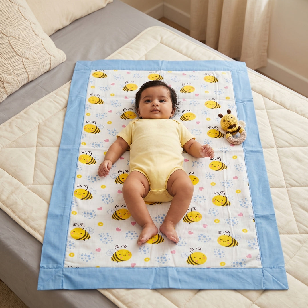 Muslin Receiving Towel or Holding Sheet - Honeybee Love