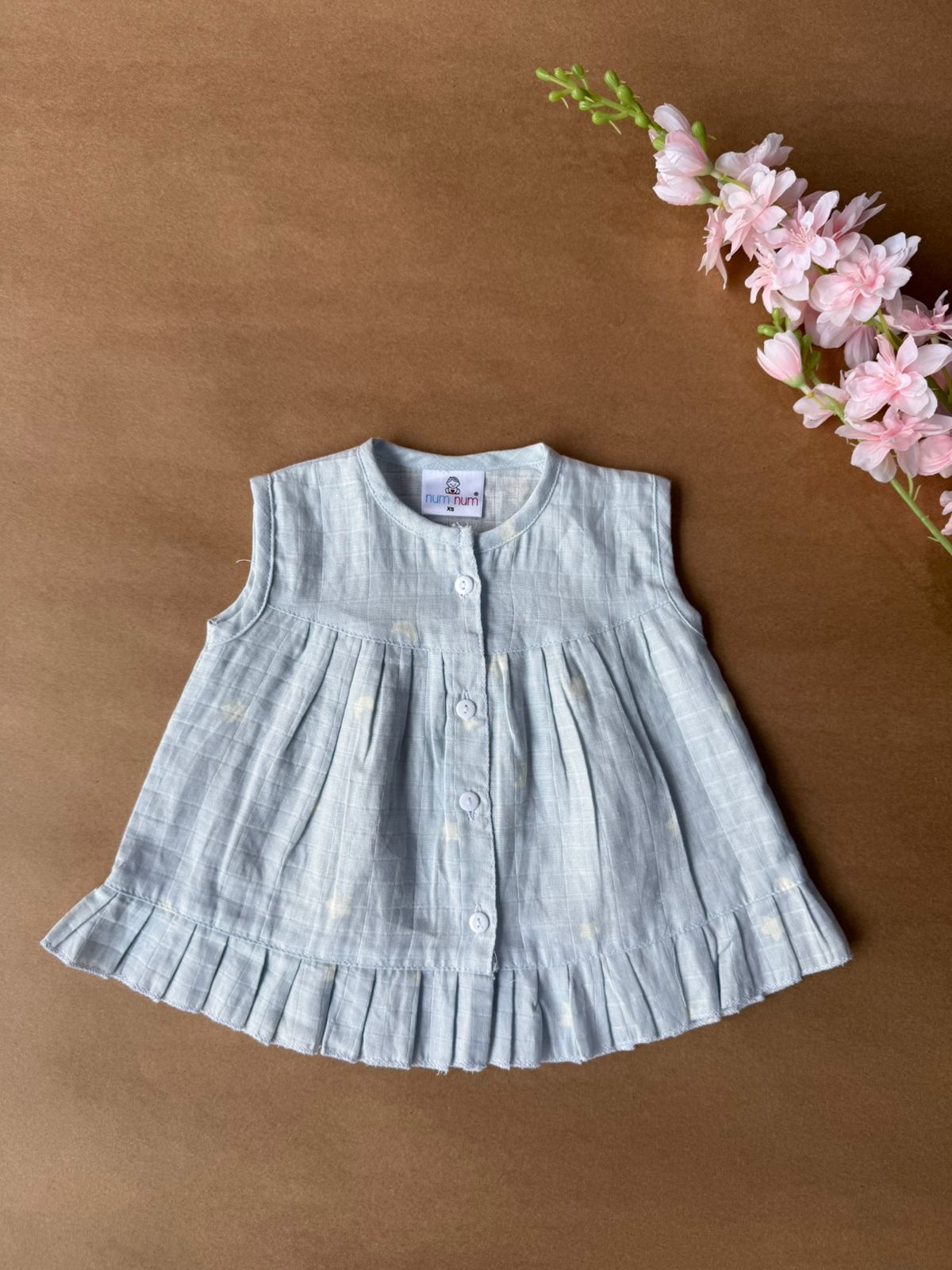 Front Open Frock - Blue Star