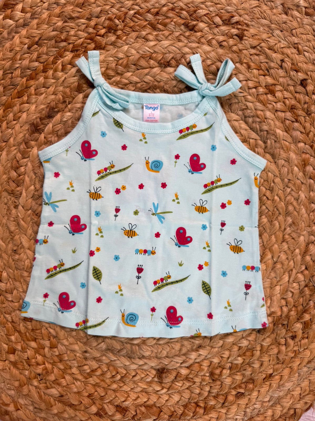 Girl Baby Vest – Butterfly Blue