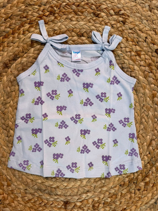 Girl Baby Vest – 3 Flowers Violet