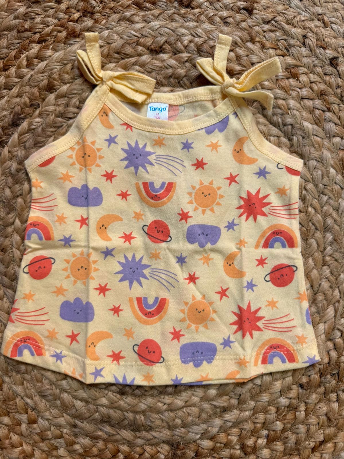 Girl Baby Vest – Yellow Rainbow