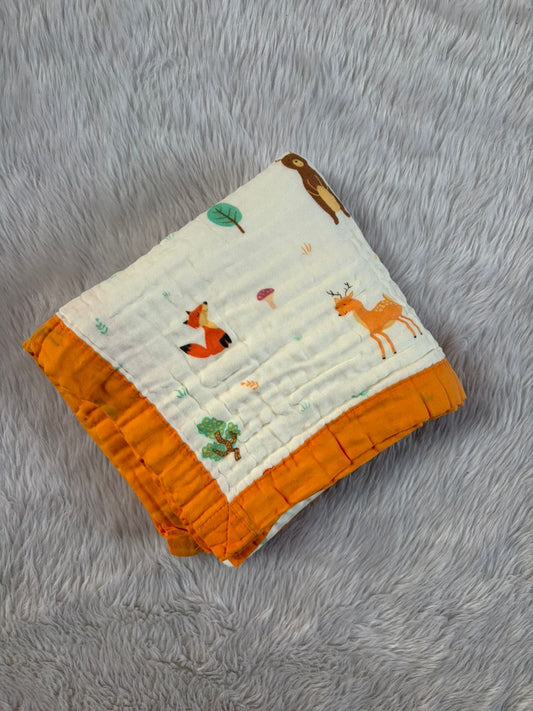 Muslin Blanket 6 Layer - Animals