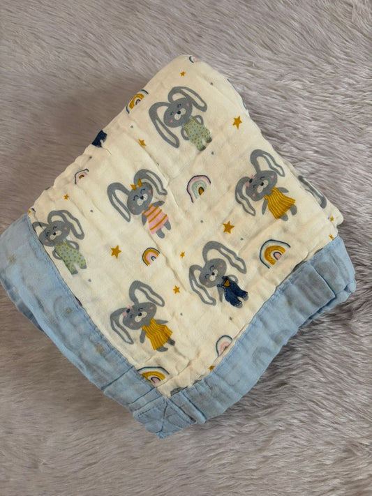 Muslin Blanket 6 Layer - Bunny Rabbit