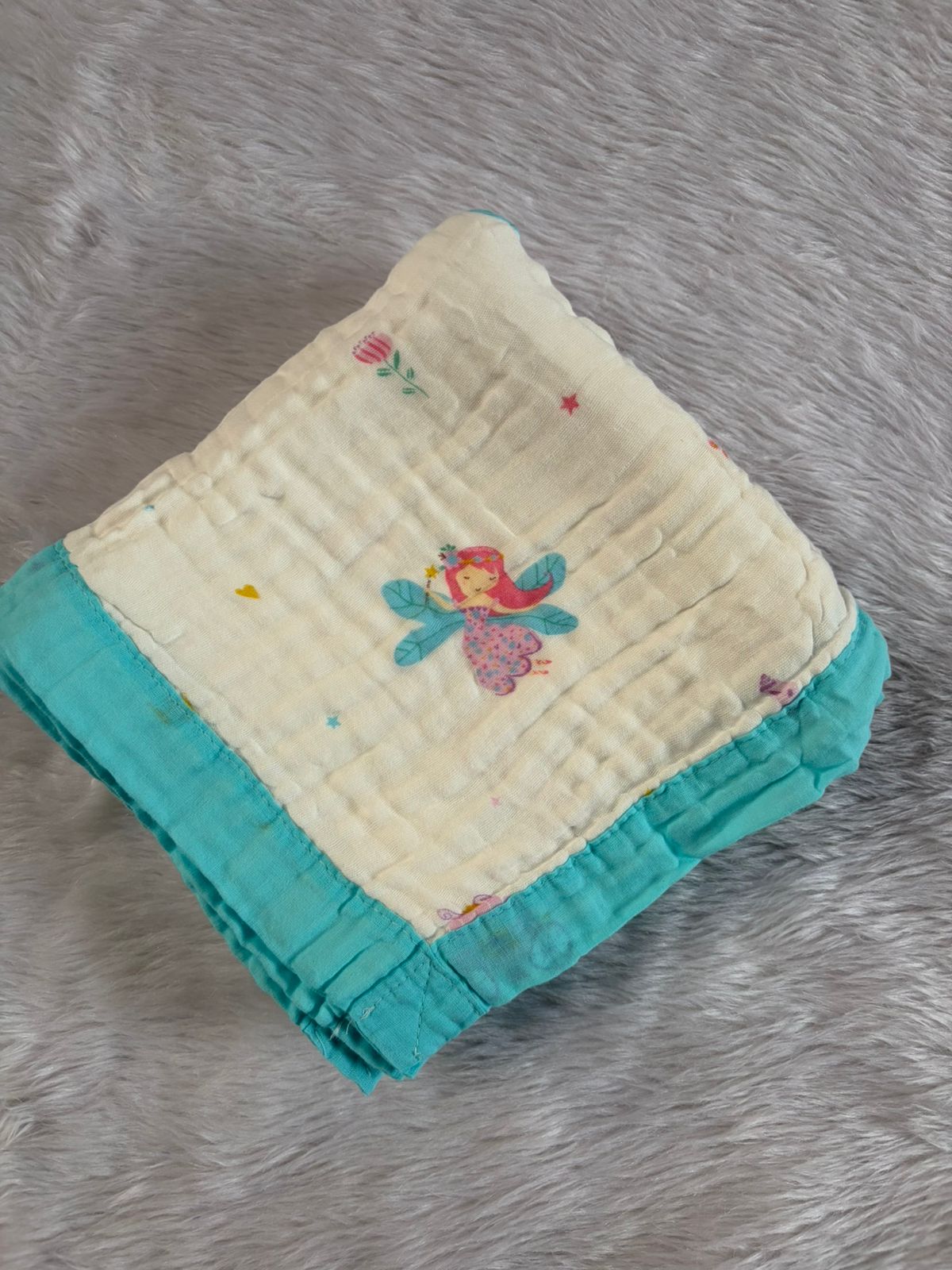 Muslin Blanket 6 Layer - Girl Butterfly