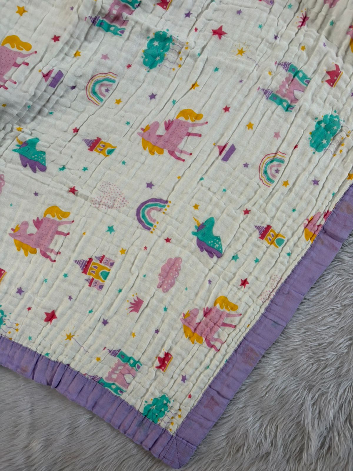 Muslin Blanket 6 Layer - Unicorn