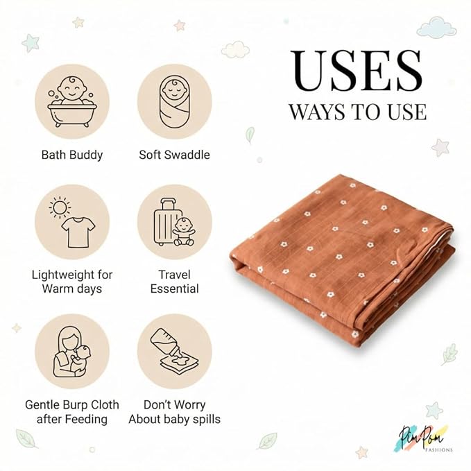 Muslin Bath Towels - Combo 2