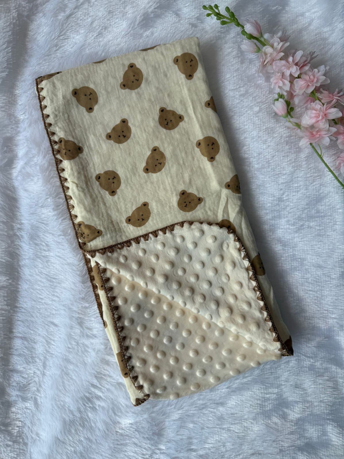 Muslin Bubble Blanket - Bear Face