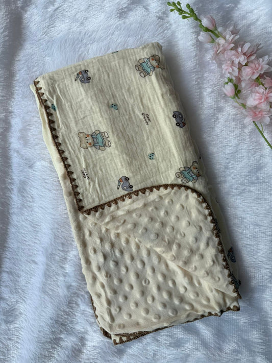 Muslin Bubble Blanket - Car & Teddy Bear