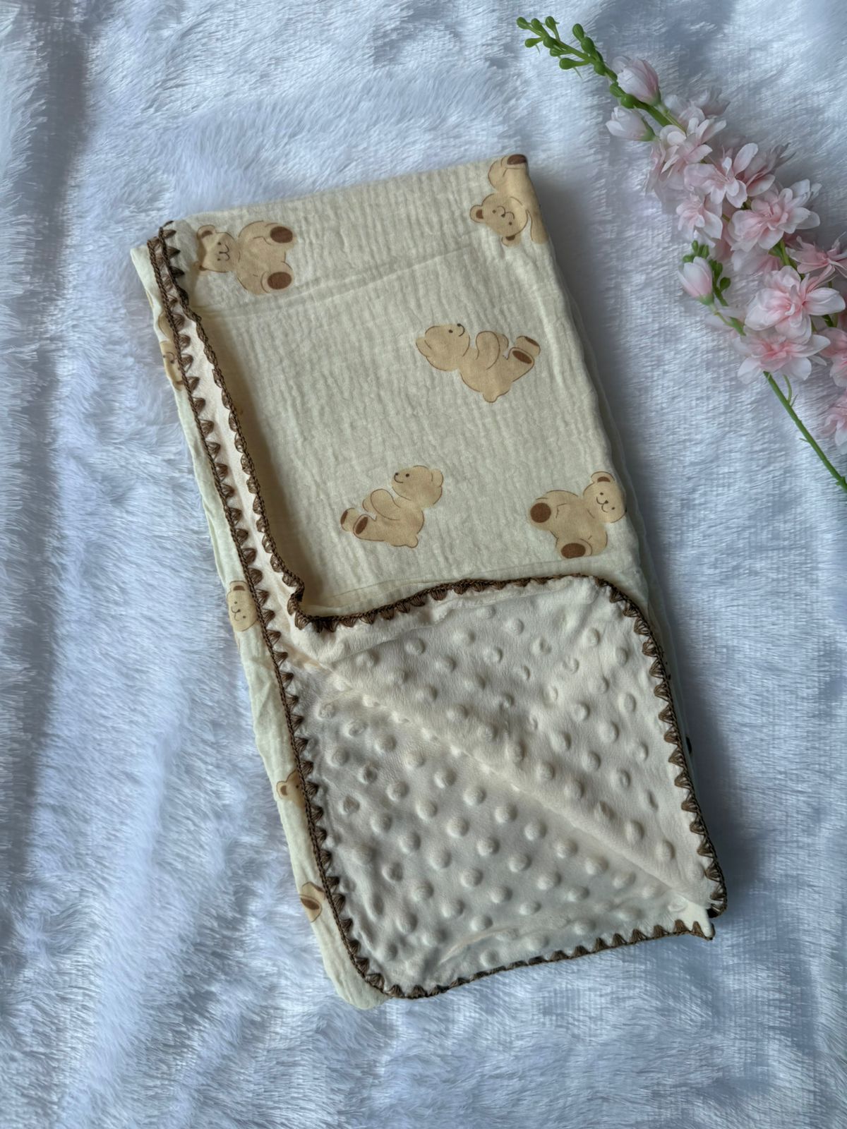 Muslin Bubble Blanket - Teddy